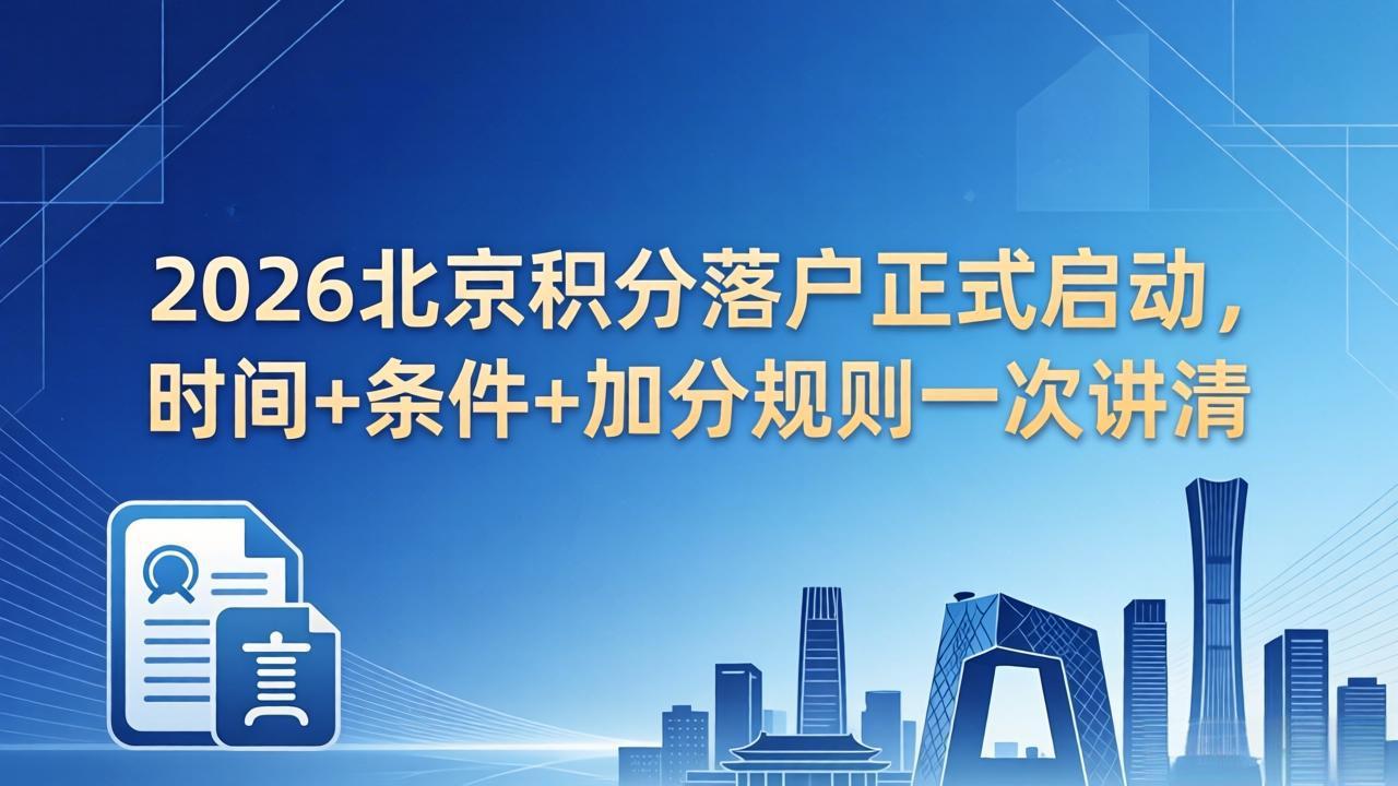 2026北京积分落户正式启动,时间+条件+加分规则一次讲清