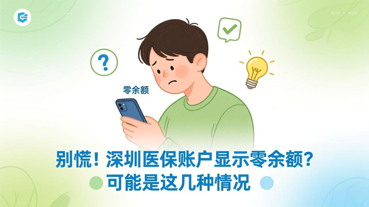 别慌!深圳医保账户显示零余额?可能是这几种情况