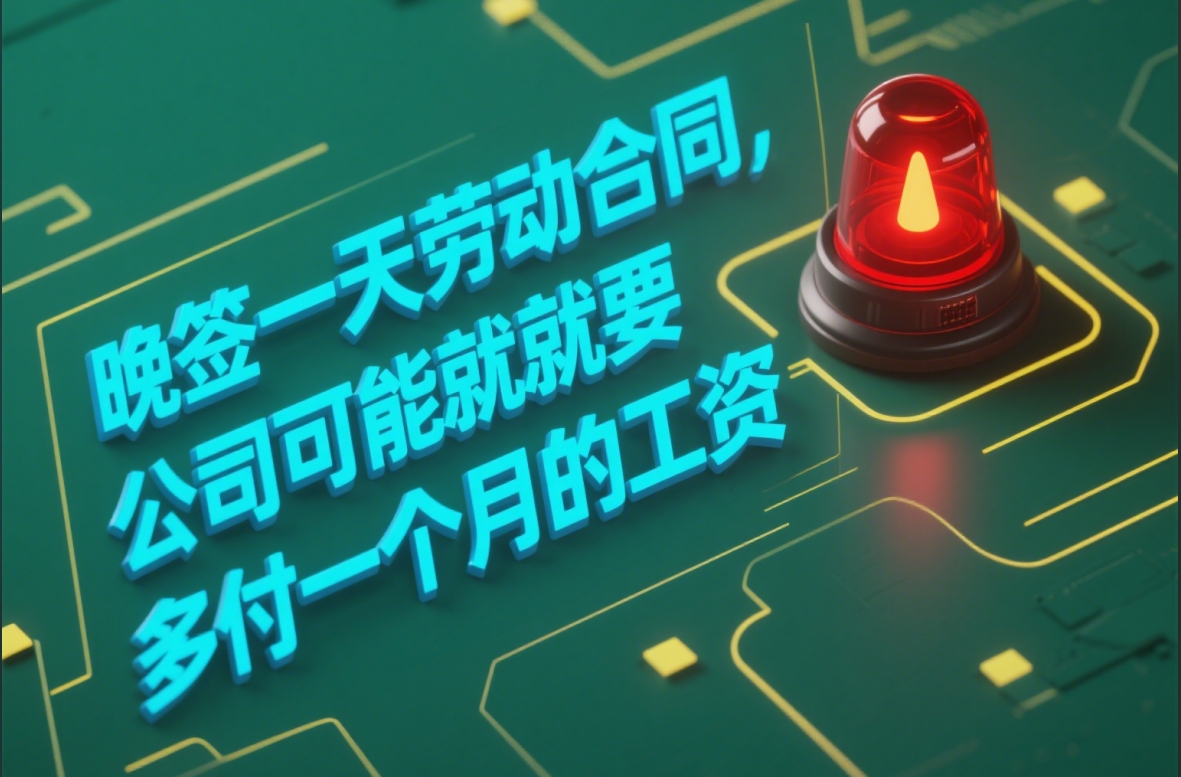 晚签一天劳动合同,公司可能就要多付一个月的工资