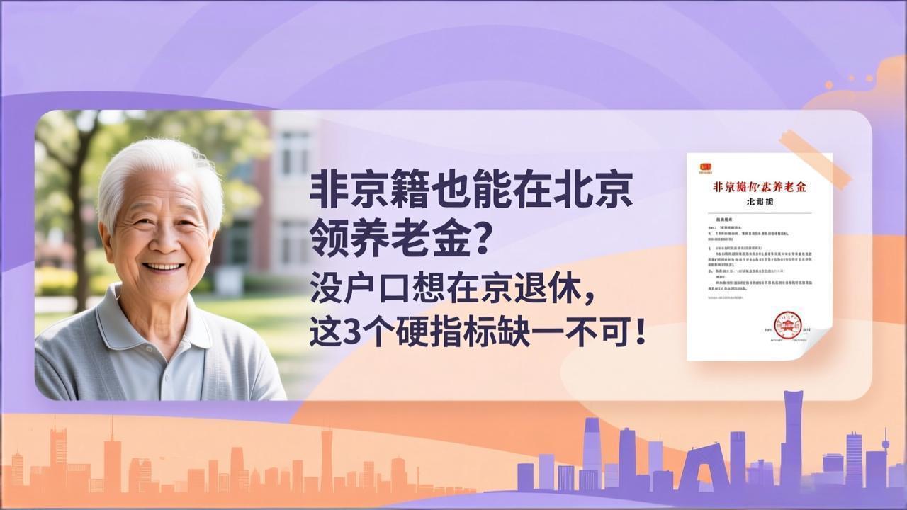 非京籍也能在北京领养老金?没户口想在京退休,这3个硬指标缺一不可!