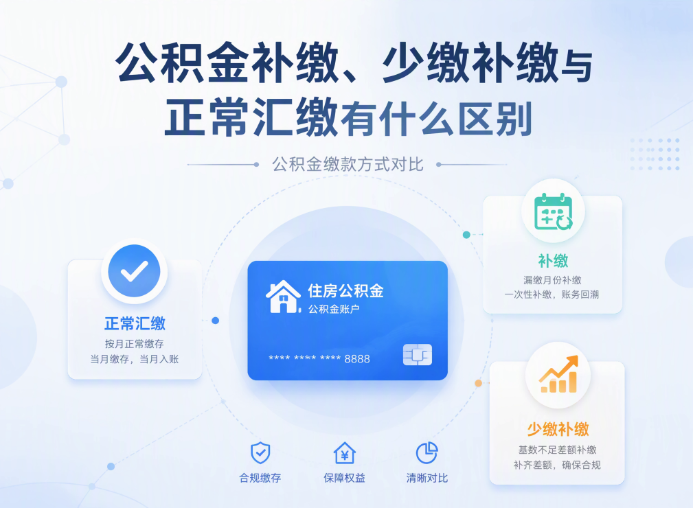 公积金补缴、少缴补缴与正常汇缴，有什么区别？