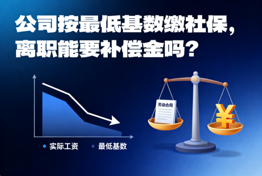 公司按最低基数缴社保,离职能要补偿金吗