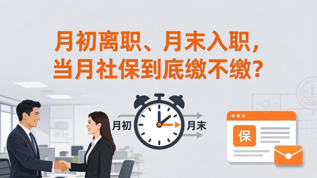 月初离职、月末入职,当月社保到底缴不缴?