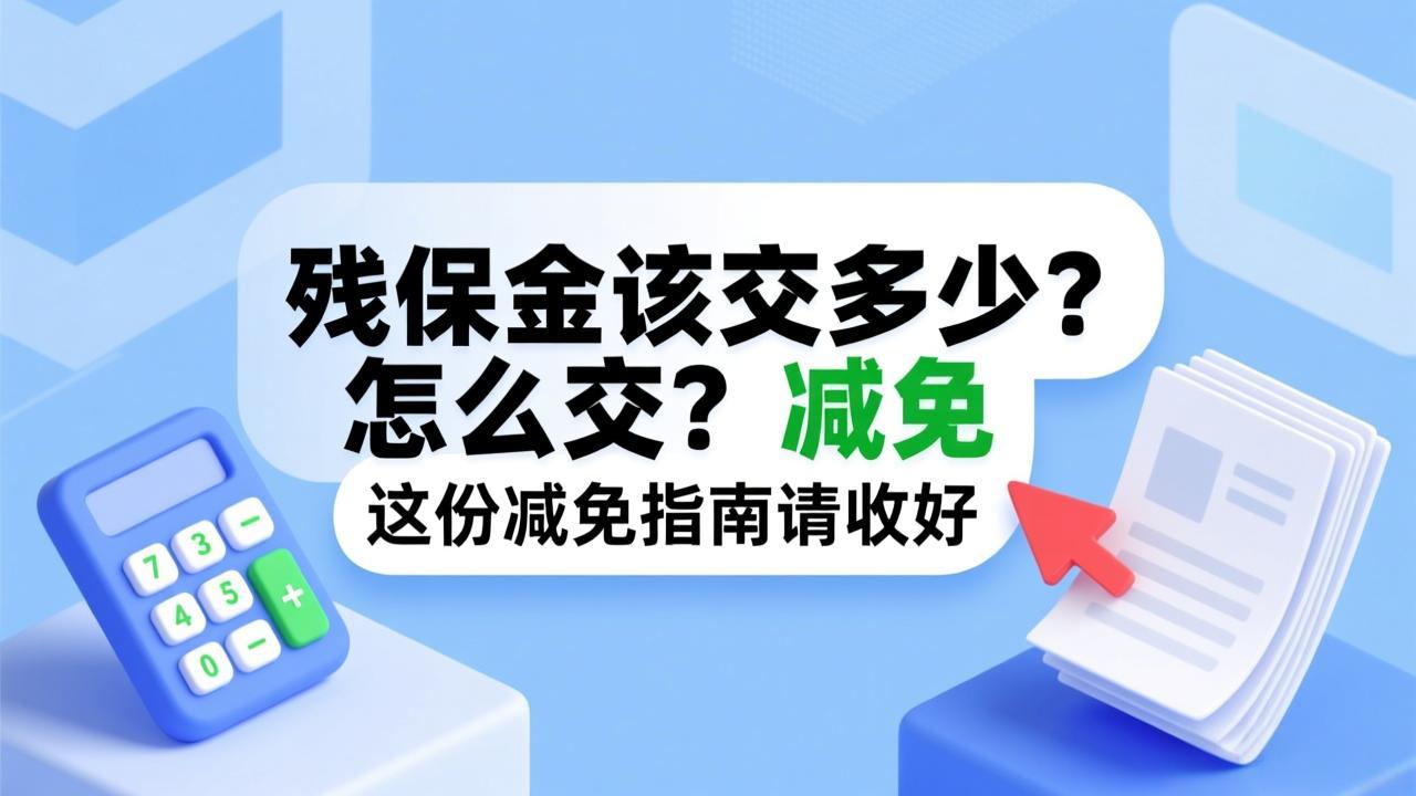 政策延续至2027!残保金该交多少?怎么交?这份减免指南请收好