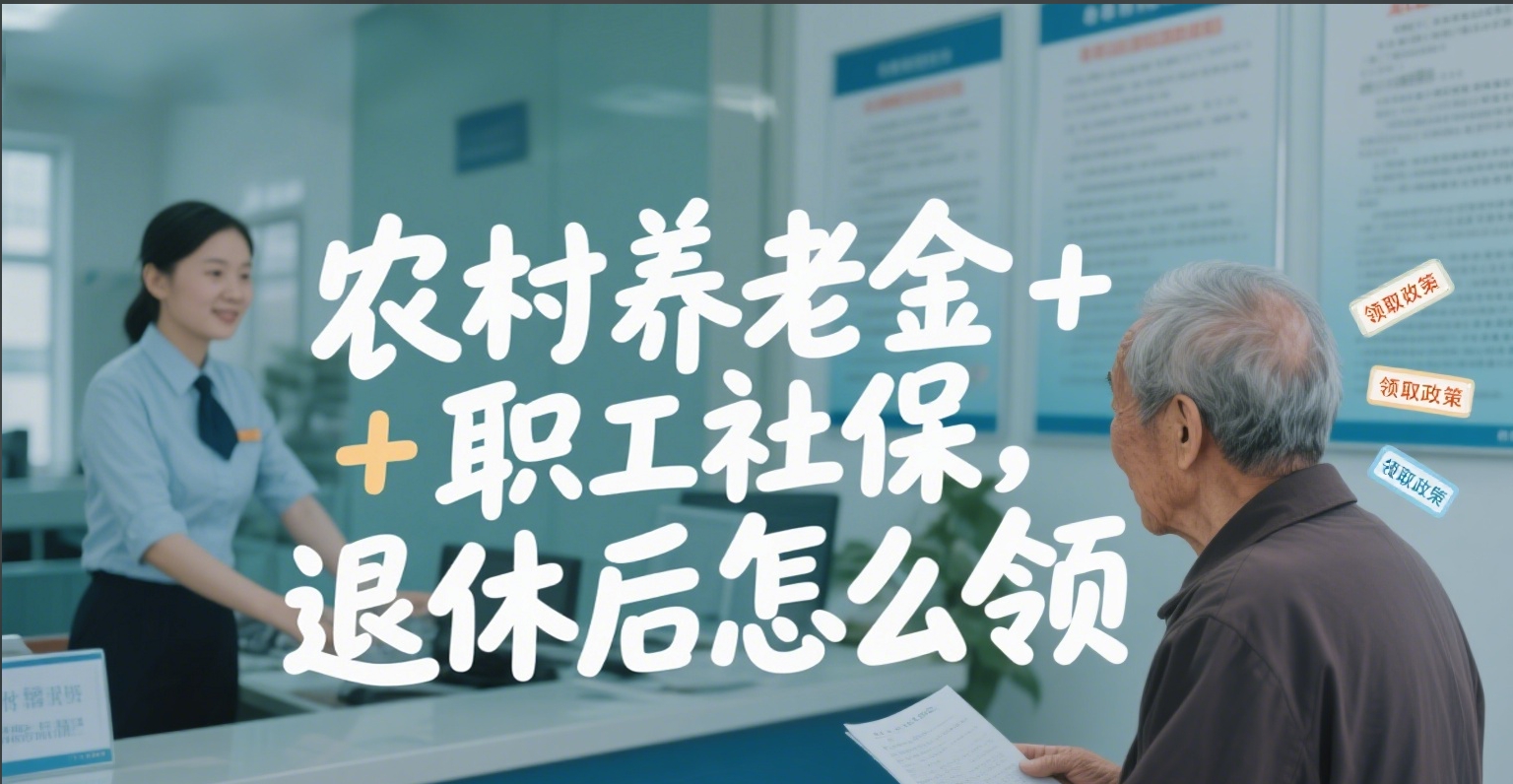农村养老金+职工社保,退休后怎么领? 一文讲透