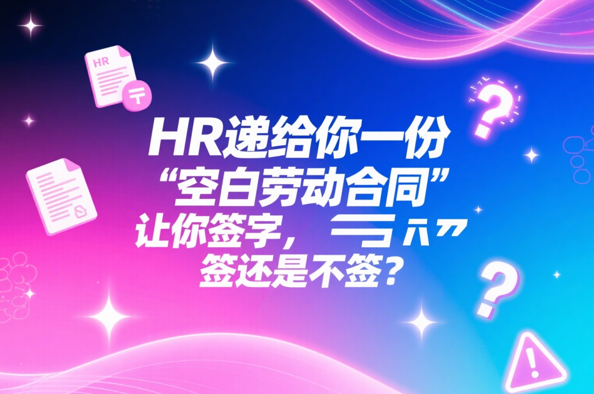 HR递给你一份“空白劳动合同”让你签字,签还是不签?