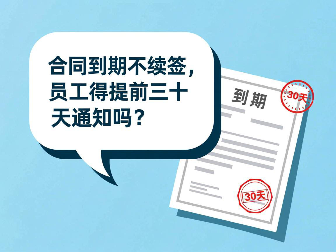 合同到期不续签,员工得提前三十天通知吗?