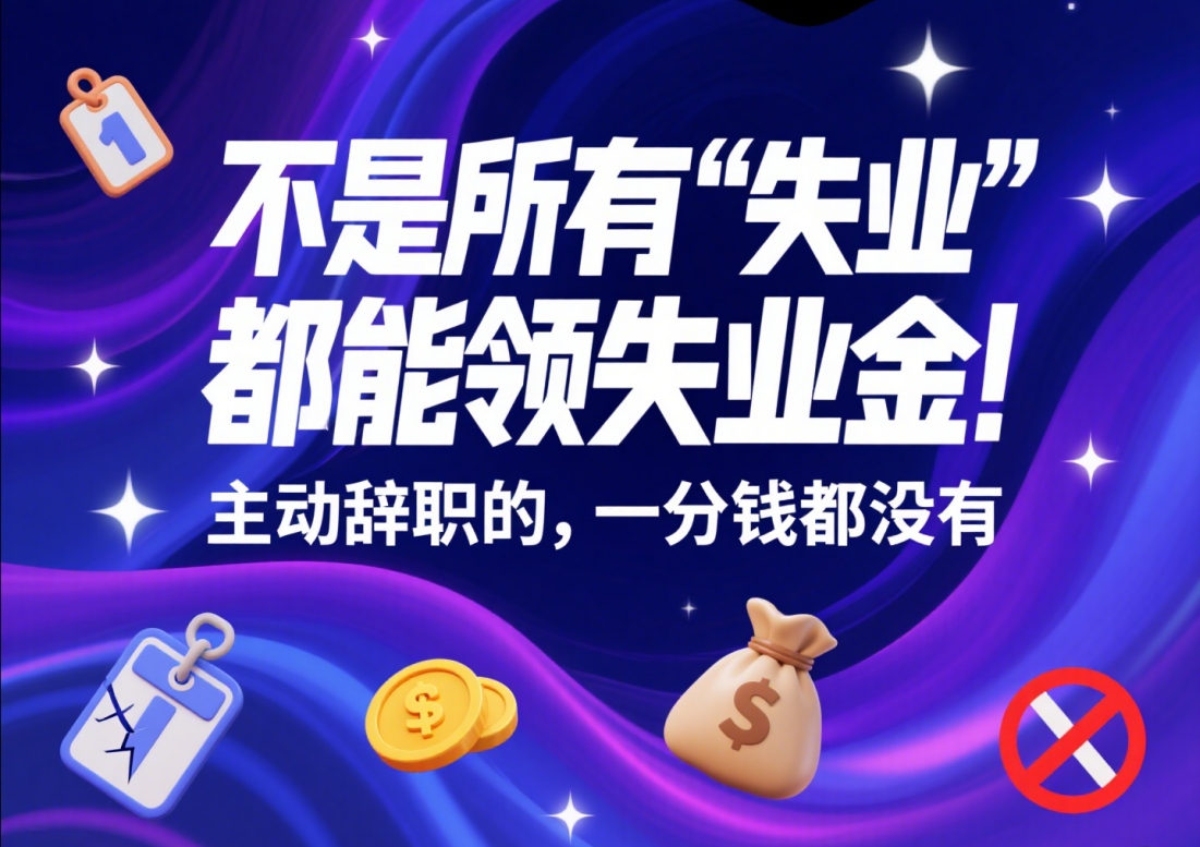 不是所有“失业”都能领失业金！主动辞职的，一分钱都没有！
