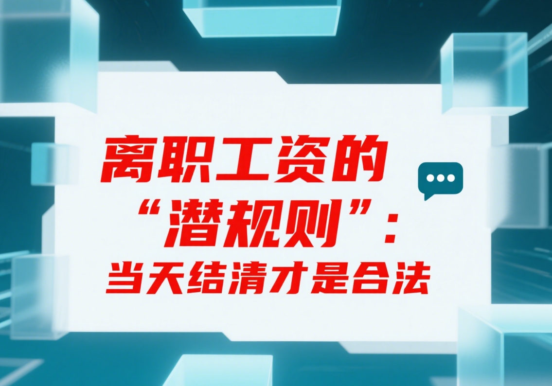 离职工资的“潜规则”:当天结清才是合法!别再傻傻等下月了!